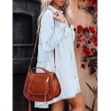 luvamia Denim Dress for Women Babydoll Flowy Cute Jean Shirt Dresses Long Sleeves