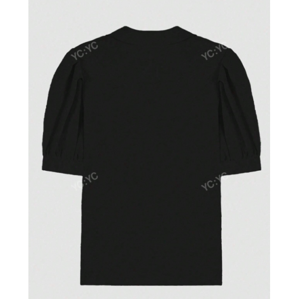 Summer Casual Loose Solid Color Puff Sleeve Shirt