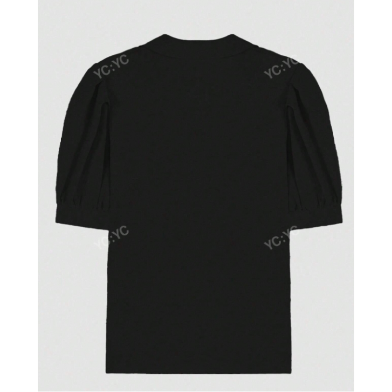 Summer Casual Loose Solid Color Puff Sleeve Shirt