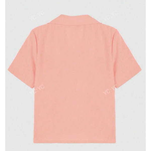 Solid Button Through Shirt For Summer