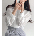 Casual Semi-Transparent Solid Color Ladies' Shirt