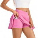 Mini Tennis Skirt Athletic Workout Golf Short Flowy Crossover Pleated Skirts with Pocket Cute Clothes Summer