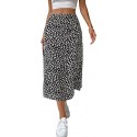 Women Floral Sexy Slit Slip Midi Skirts Boho High Waisted Summer Skirts
