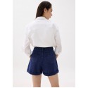 High Waist Denim A-line Shorts