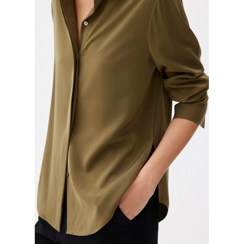 Satin Button Down Shirt