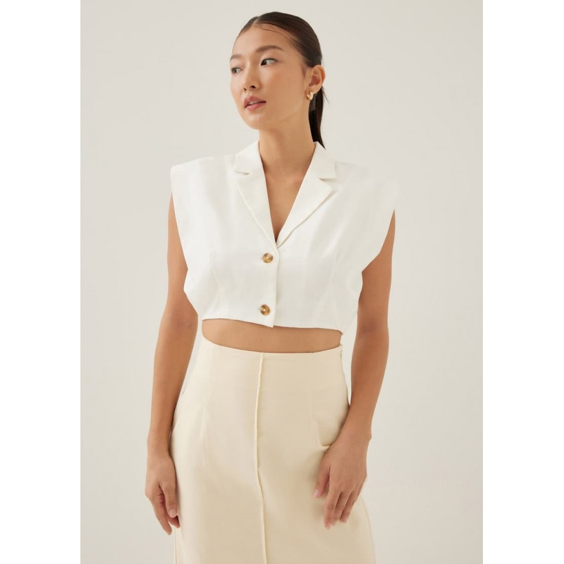 Linen Cropped Shirt