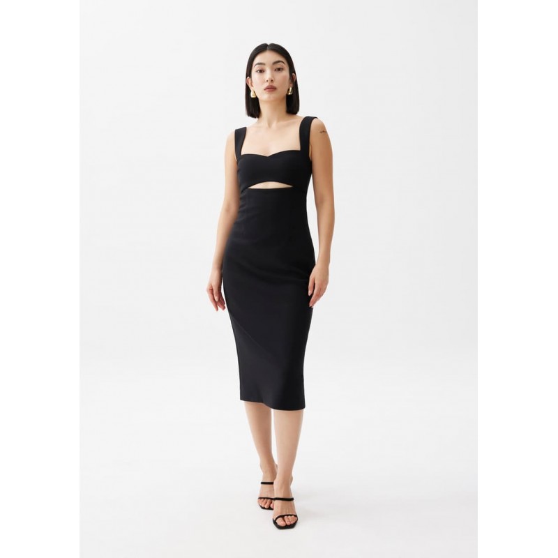 Padded Cut Out Midi Dress