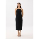 Straight Neck Column Midaxi Dress