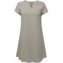 Women Short Sleeve Swing Tunic Cotton Linen T-Shirt Dress Summer Trendy Dressy Casual V Neck Knee Length Plain Dress